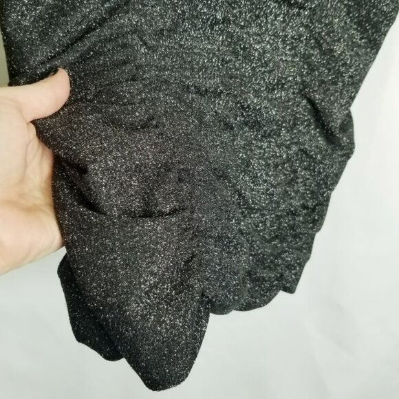 Wild Fable Black Bodycon Dress Metallic silver adjustable straps ruching size XL - Picture 12 of 13